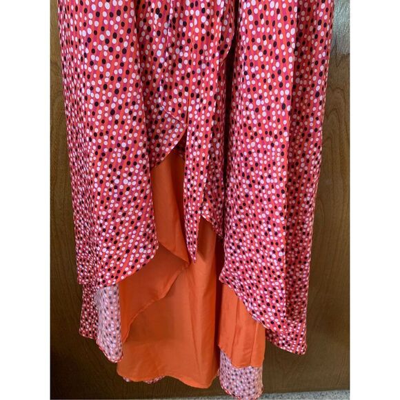 Anthropologie Hutch Sleeveless Flutter Wrap Midi Dress Orange Size L - Picture 7 of 13